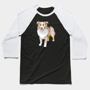 Red Merle Miniature American Shepherd Dog Brown Eyes Baseball T-Shirt